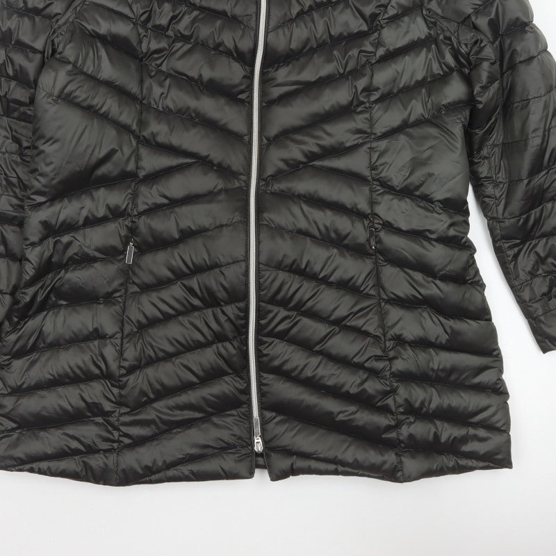 Madelein Women Black UK 18 Quilted Puffer Mid-Length Coat