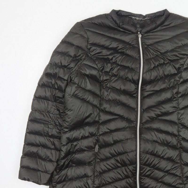 Madelein Women Black UK 18 Quilted Puffer Mid-Length Coat