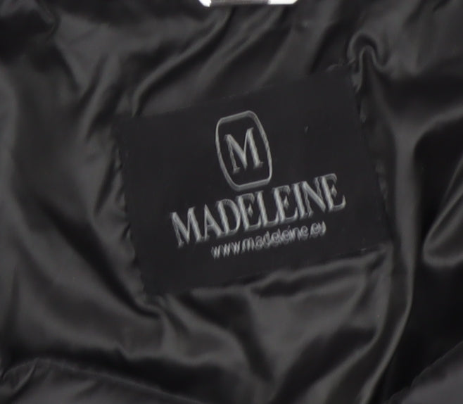 Madelein Women Black UK 18 Quilted Puffer Mid-Length Coat