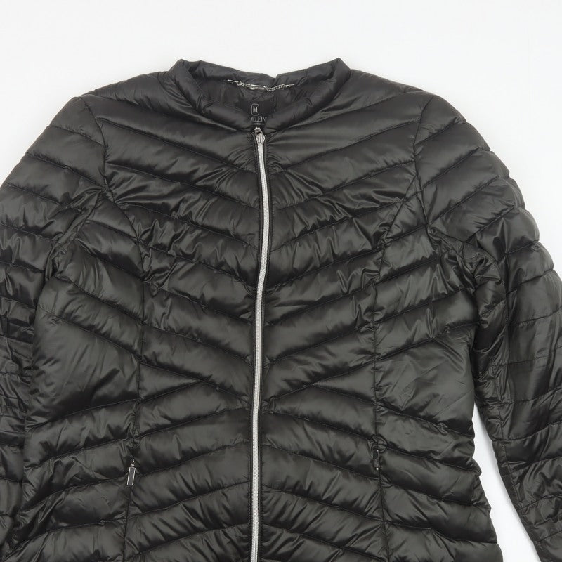 Madelein Women Black UK 18 Quilted Puffer Mid-Length Coat