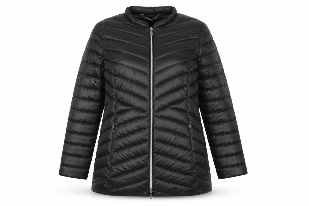 Madelein Women Black UK 18 Quilted Puffer Mid-Length Coat