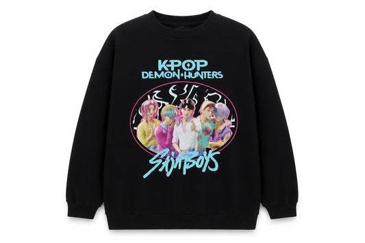Tu Girls Black 12 Years KPop Demon Hunters Graphic Pullover Sweatshirt