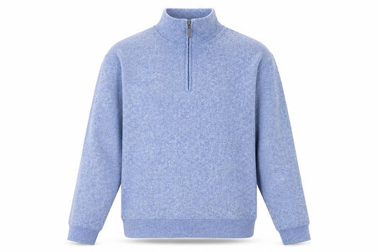 JAM Industries Men's Blue S 1/2 Zip High Neck Knit Pullover Sweatshirt