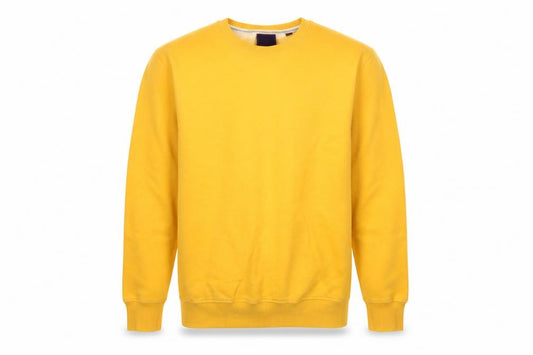 Superdry Men’s Yellow M Crew Neck Pullover Fleece Sweatshirt Logo