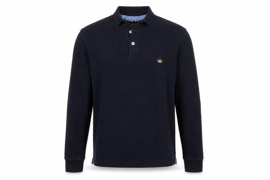 Twisted Soul Men's Black Large Long Sleeve Cotton Polo Embroidered Logo