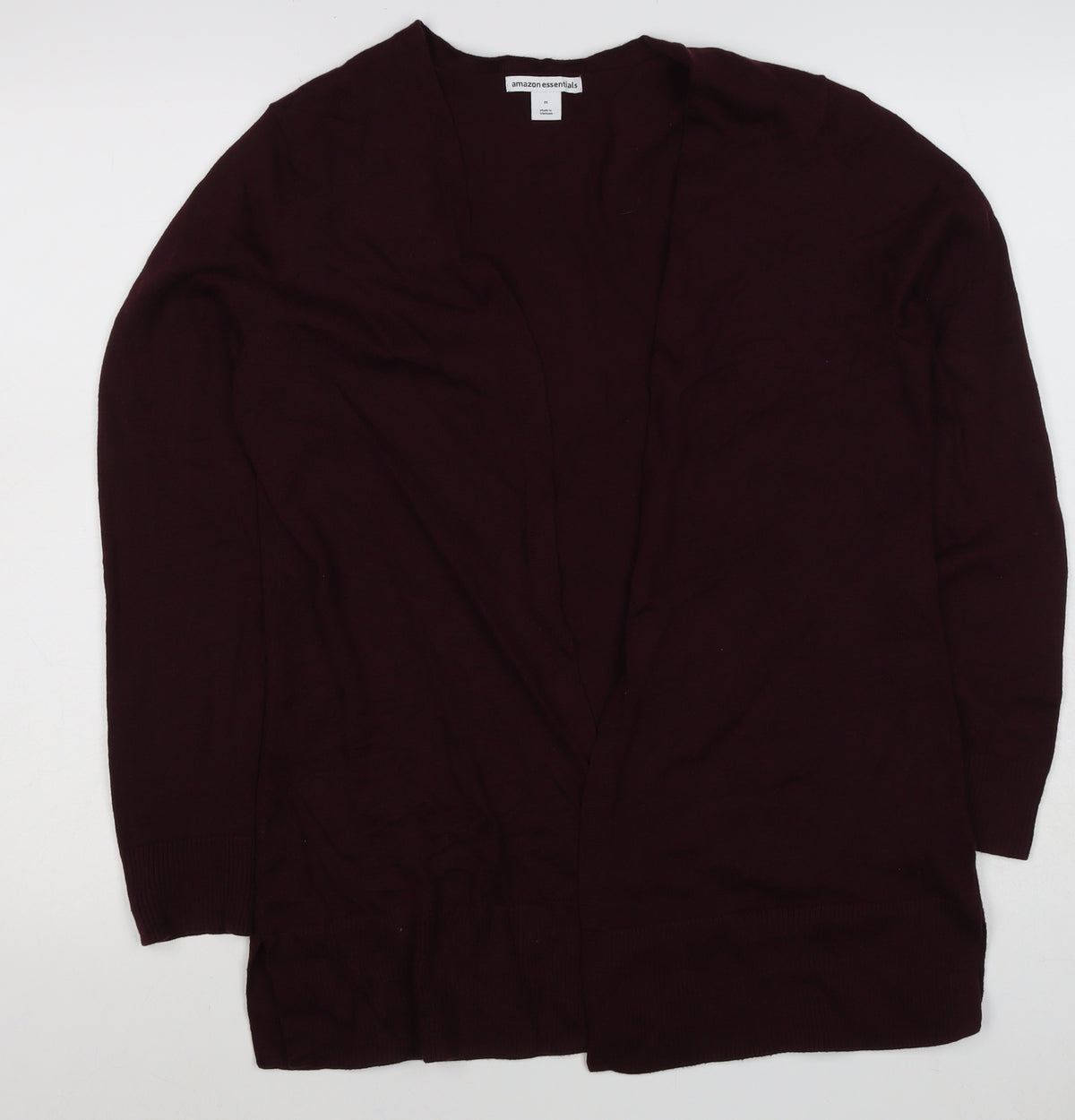 Amazon Essentials Women Red Open Knit Cardigan UK 12 Long Sleeve