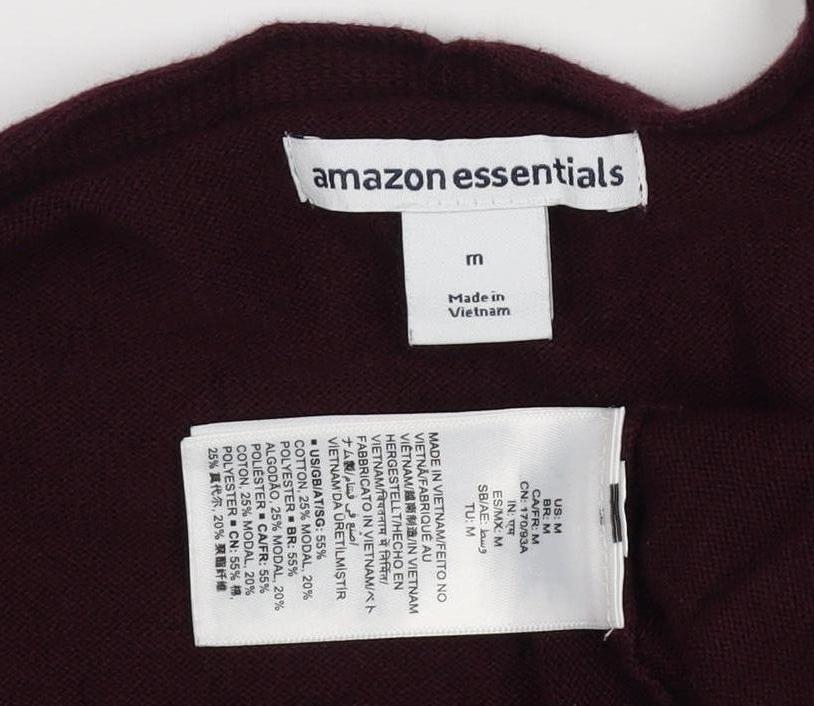 Amazon Essentials Women Red Open Knit Cardigan UK 12 Long Sleeve