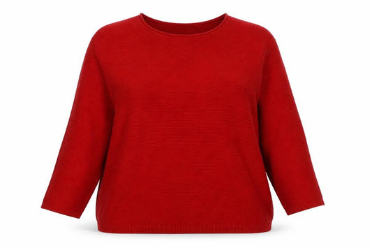 Seasalt Cornwall Women Red UK 20 Cotton Knit Raglan Crew Neck Jumper
