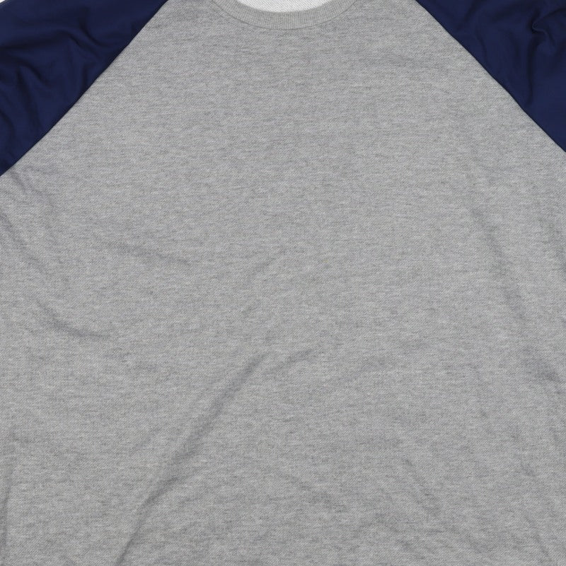 Wire2Wire Men's Grey Blue XL Pullover Crew Neck Sweatshirt Zip Pocket