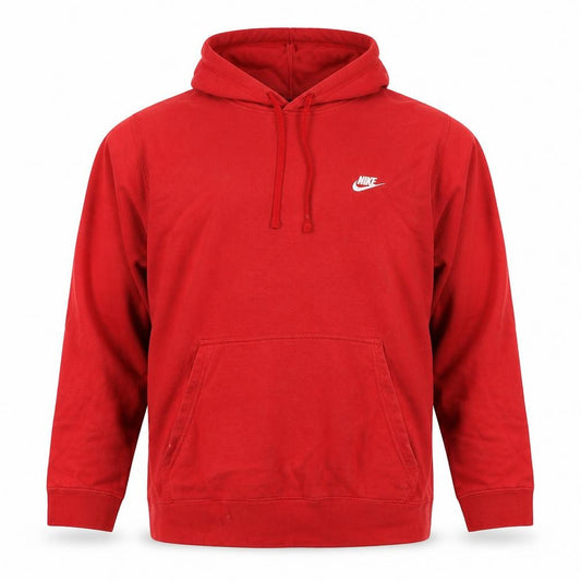 Nike Men Red 2XL Pullover Hoodie Logo Fleece Pocket