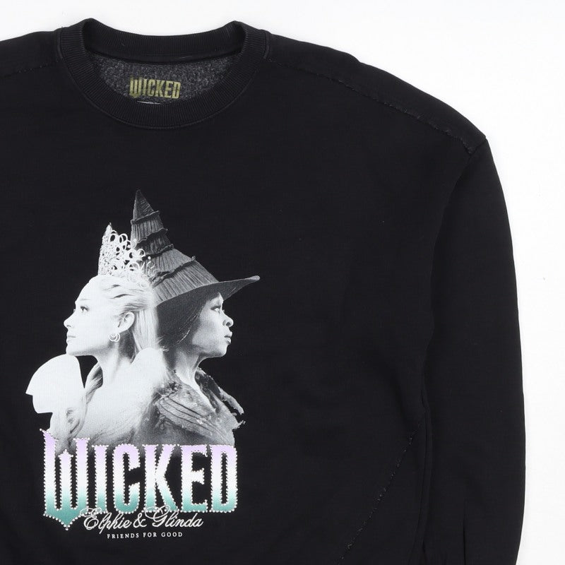 Wicked Girls Black 11-12 Years Pullover Graphic Rhinestone Sweatshirt