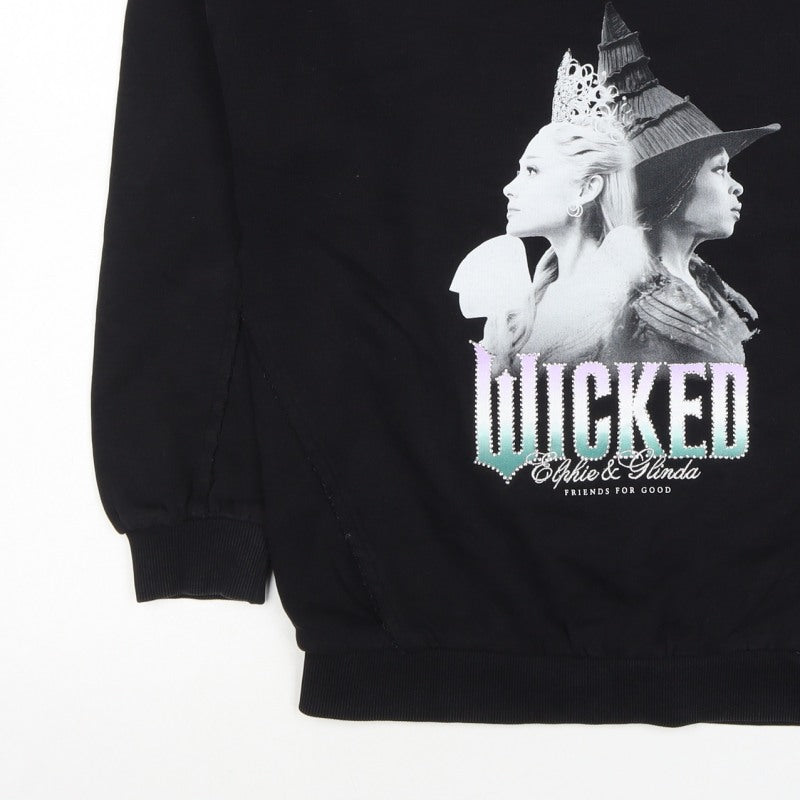 Wicked Girls Black 11-12 Years Pullover Graphic Rhinestone Sweatshirt