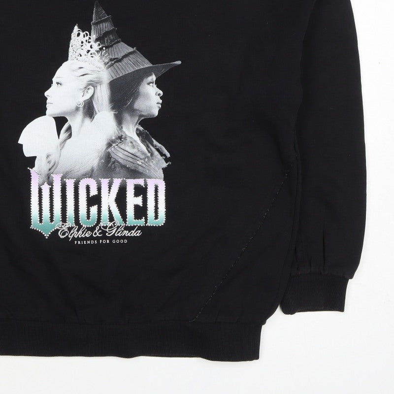 Wicked Girls Black 11-12 Years Pullover Graphic Rhinestone Sweatshirt