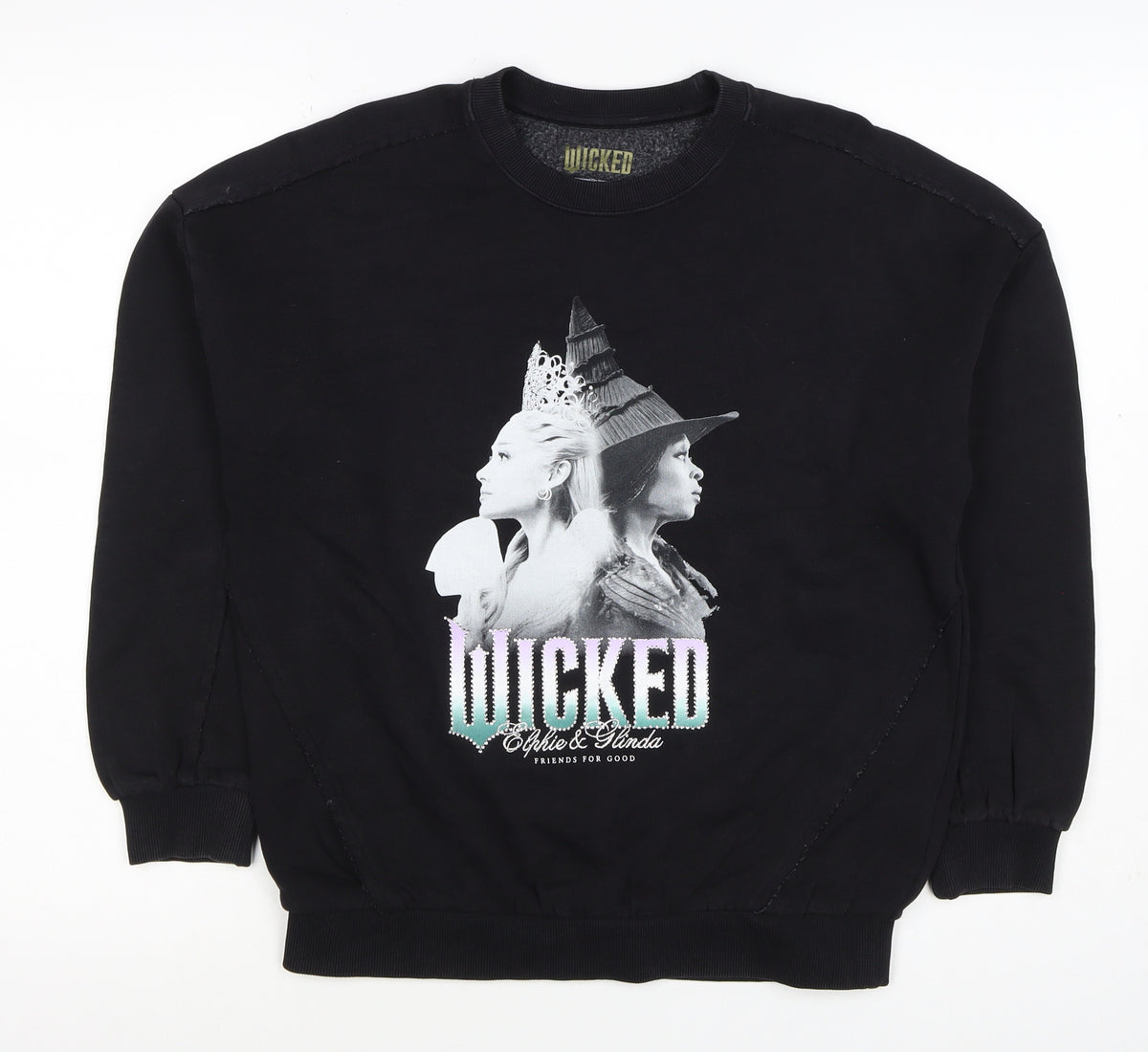 Wicked Girls Black 11-12 Years Pullover Graphic Rhinestone Sweatshirt