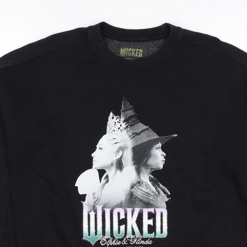 Wicked Girls Black 11-12 Years Pullover Graphic Rhinestone Sweatshirt