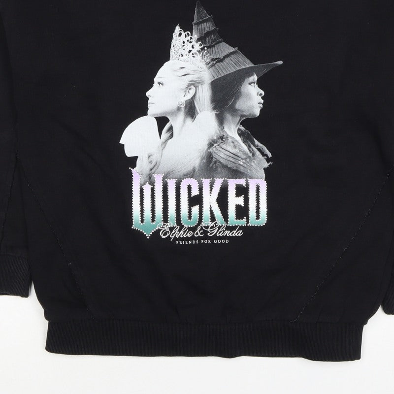Wicked Girls Black 11-12 Years Pullover Graphic Rhinestone Sweatshirt