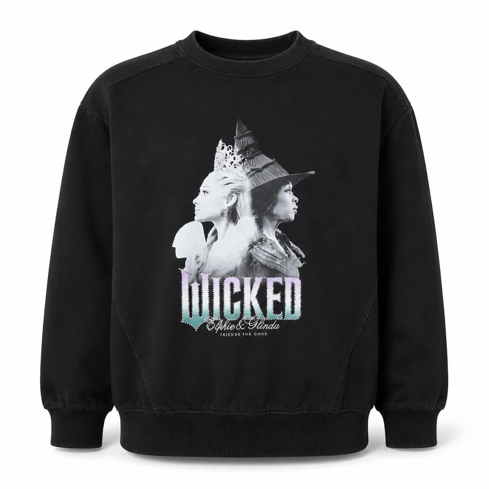 Wicked Girls Black 11-12 Years Pullover Graphic Rhinestone Sweatshirt