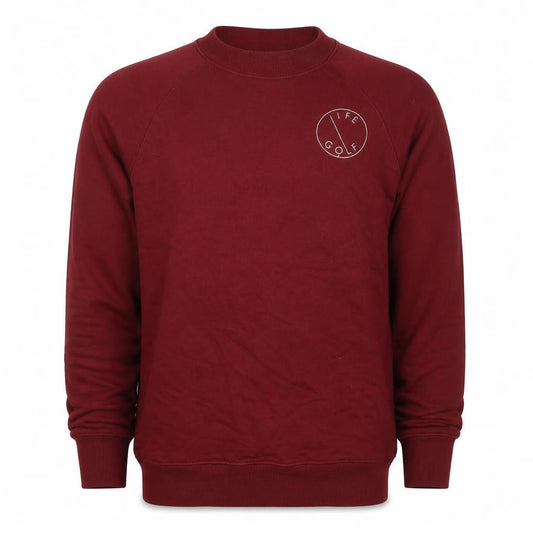 Life Golf Men’s Burgundy S Mock Neck Graphic Print Cotton Sweatshirt
