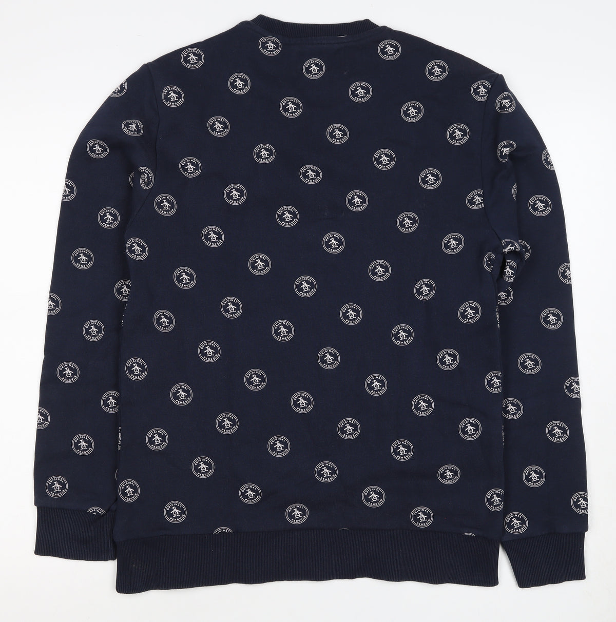 Original Penguin Men's Blue M Logo Print Crew Neck Pullover Sweatshirt