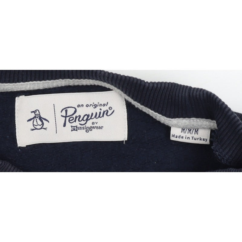Original Penguin Men's Blue M Logo Print Crew Neck Pullover Sweatshirt