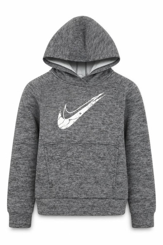 Nike Boys Grey Therma-FIT Logo Pullover Hoodie 9-10 Years