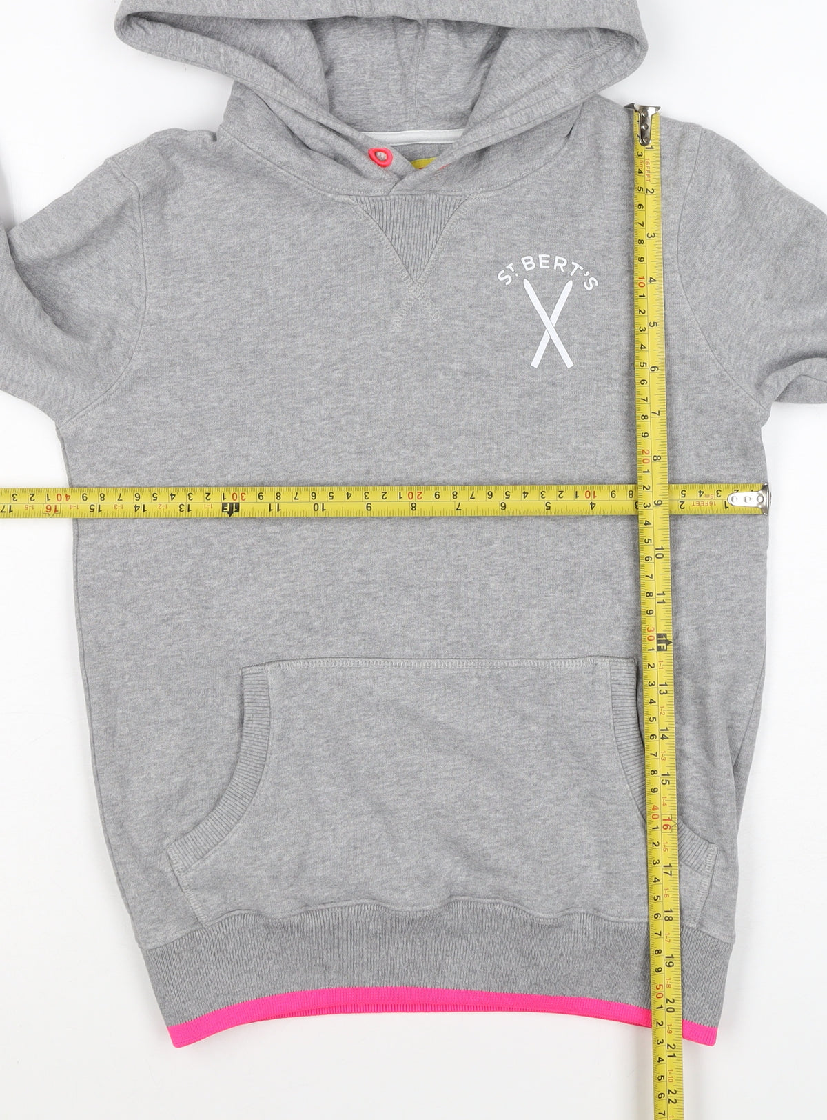 St. Bert's Girls Grey 7-8 Years Pullover Hoodie Polar Bear Ski Graphic