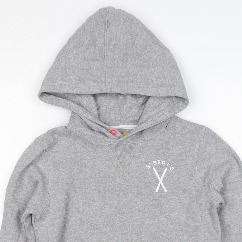 St. Bert's Girls Grey 7-8 Years Pullover Hoodie Polar Bear Ski Graphic