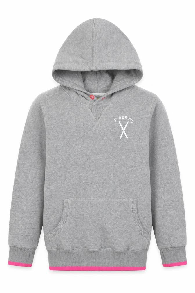 St. Bert's Girls Grey 7-8 Years Pullover Hoodie Polar Bear Ski Graphic