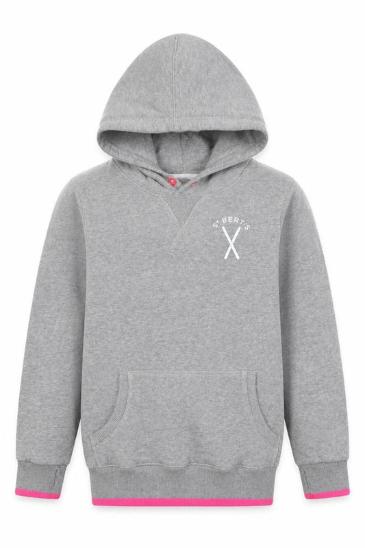 St. Bert's Girls Grey 7-8 Years Pullover Hoodie Polar Bear Ski Graphic