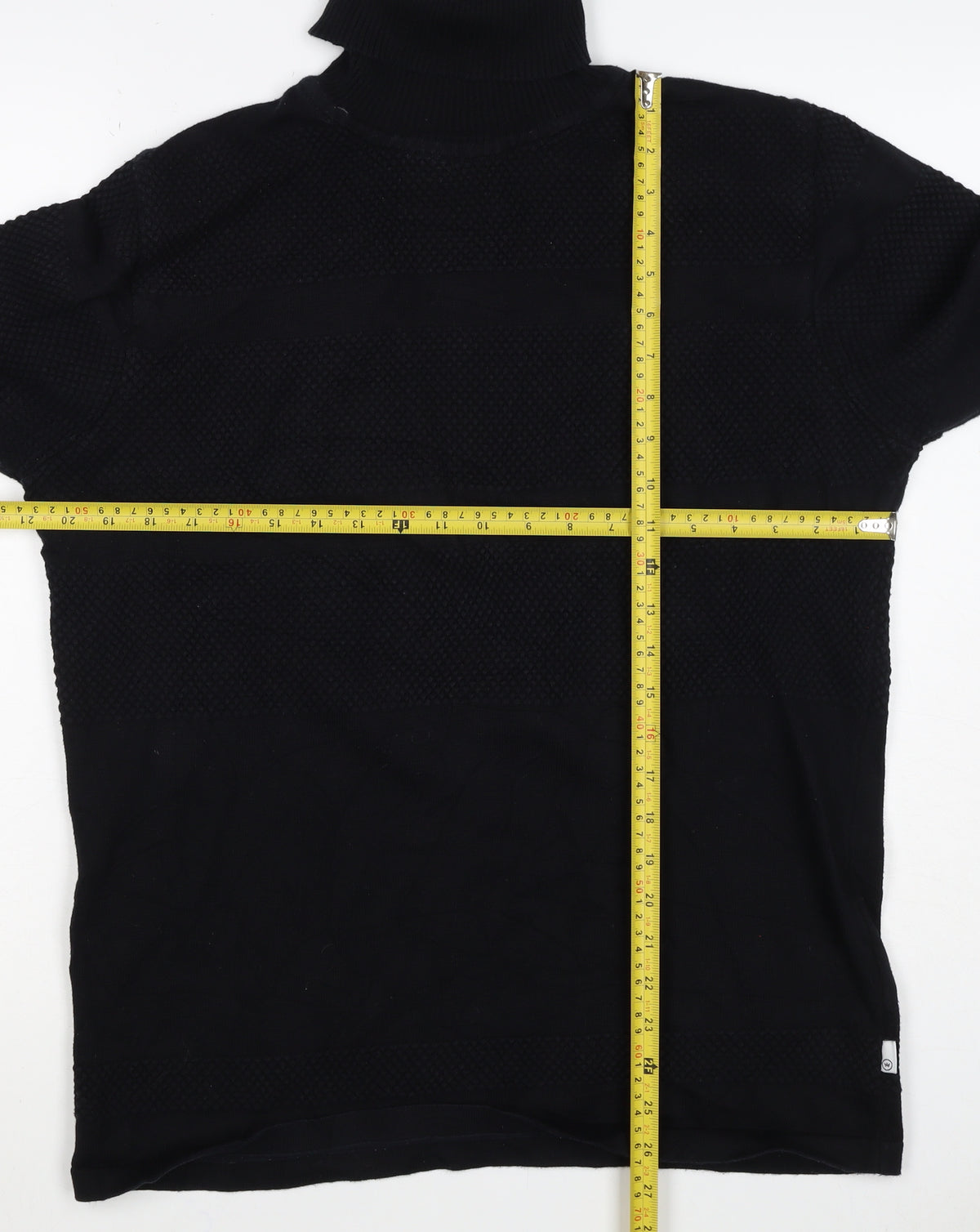Kronstadt Men's Black L 1/4 Zip Pullover Textured Cotton Jumper