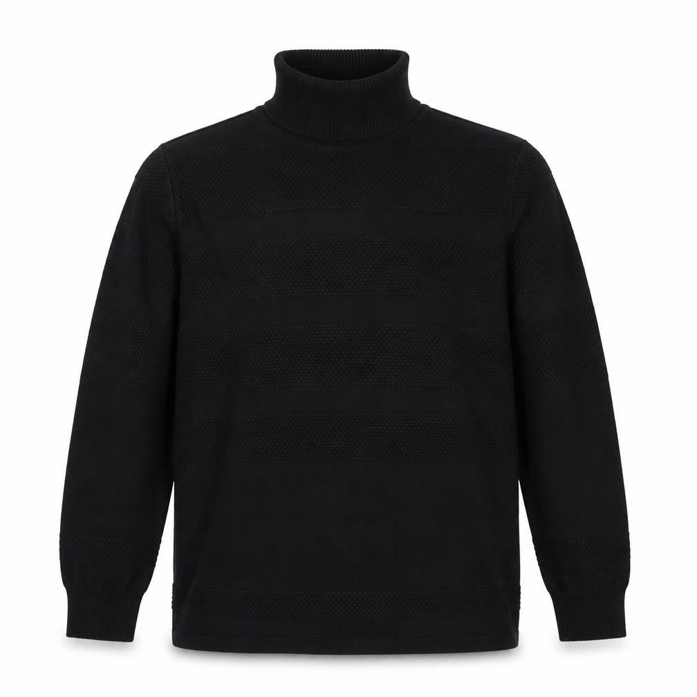 Kronstadt Men's Black L 1/4 Zip Pullover Textured Cotton Jumper