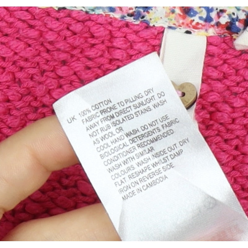 White Stuff Women Pink Size 12 Chunky Knit Pocket Pullover Jumper