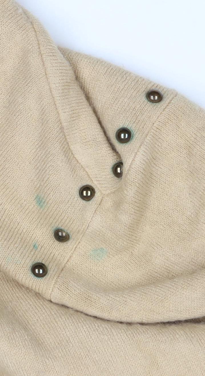 Peryol Basic Women Beige M Roll Neck Button Detail Knit Tunic Jumper