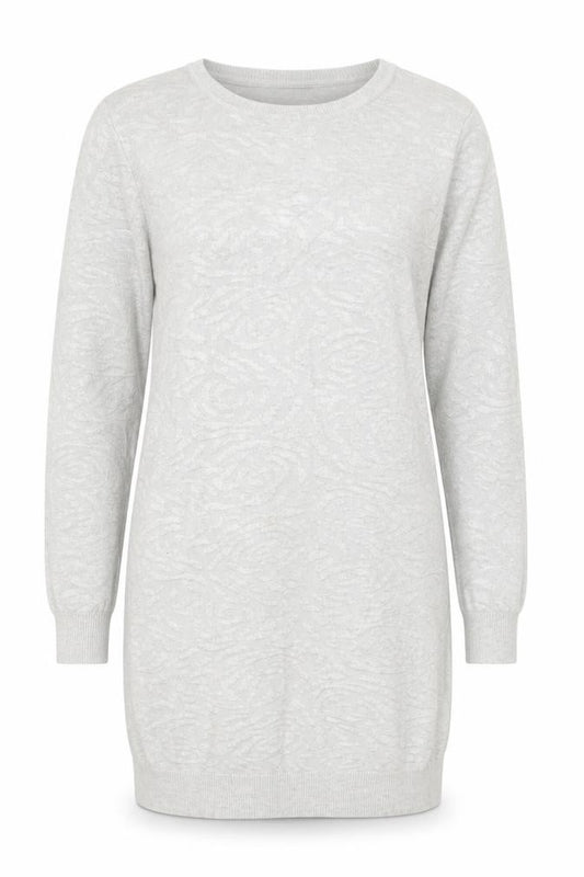 Dorothy Perkins Women Grey Floral Knit Tunic Jumper UK 10