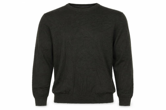John Lewis & Partners Men's Green L Cashmere Cotton Crew Neck Jumper