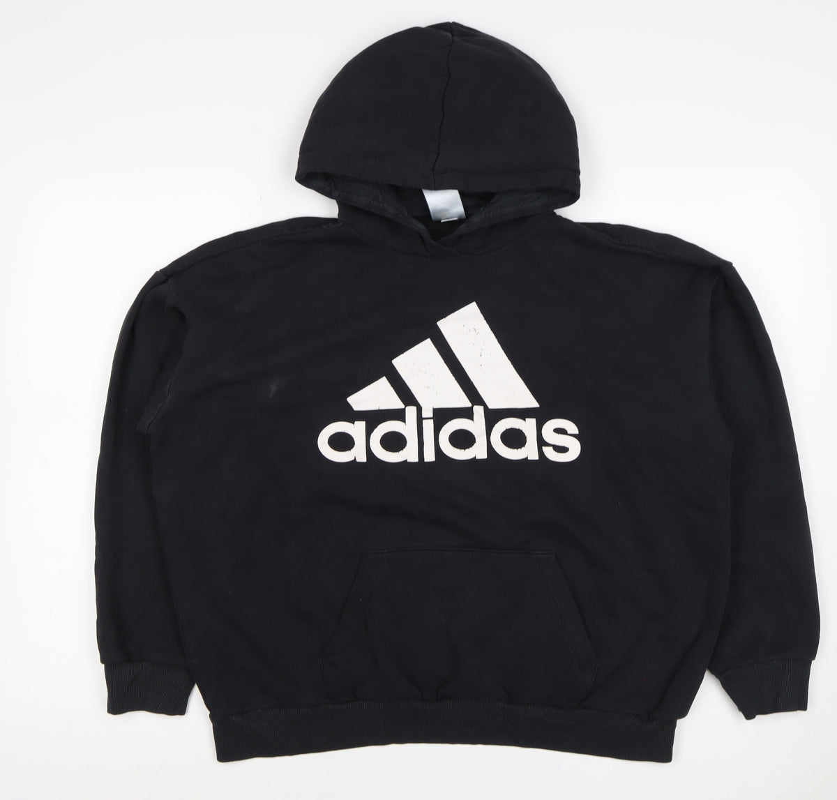 Adidas Women’s Black M Pullover Logo Hoodie Cotton Blend