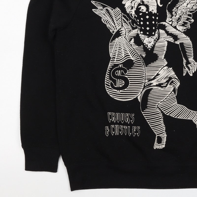 Crooks & Castles Men's Black M Pullover Graphic Logo Sweatshirt