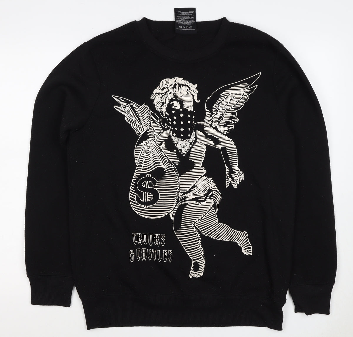 Crooks & Castles Men's Black M Pullover Graphic Logo Sweatshirt