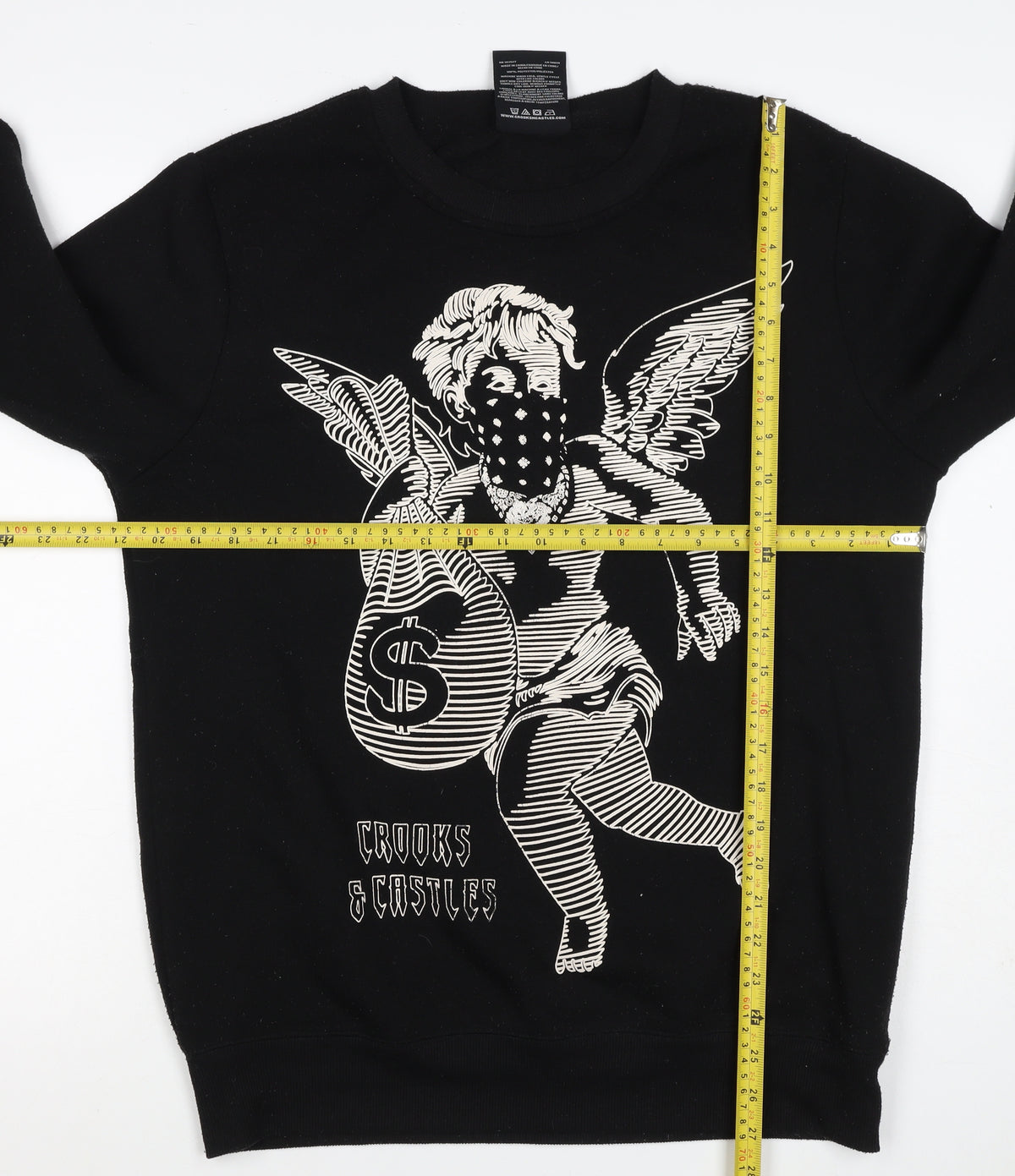 Crooks & Castles Men's Black M Pullover Graphic Logo Sweatshirt