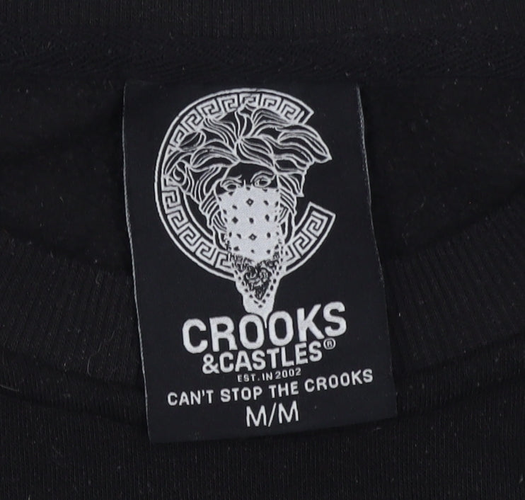 Crooks & Castles Men's Black M Pullover Graphic Logo Sweatshirt