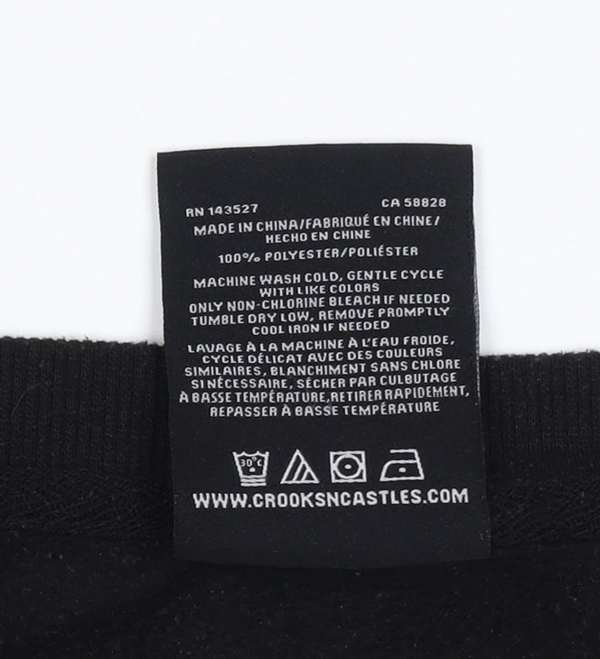Crooks & Castles Men's Black M Pullover Graphic Logo Sweatshirt