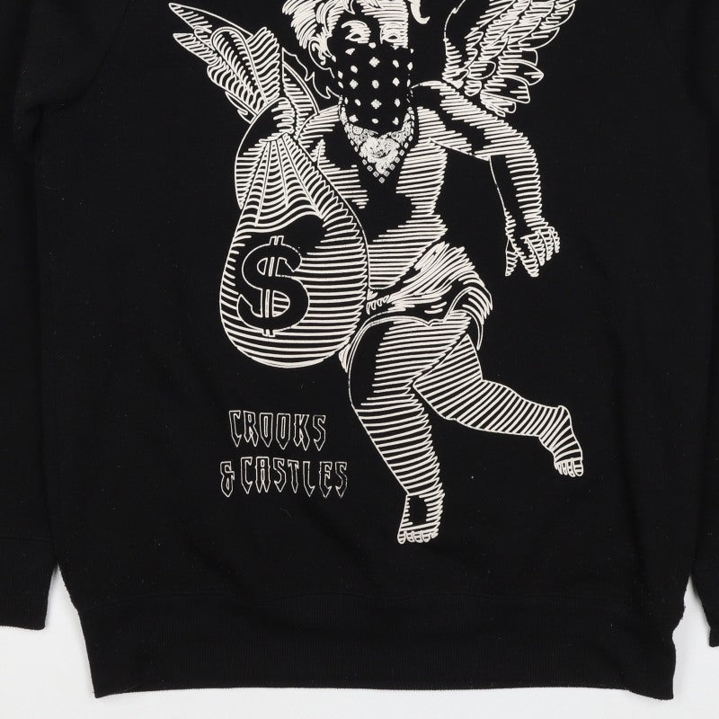 Crooks & Castles Men's Black M Pullover Graphic Logo Sweatshirt