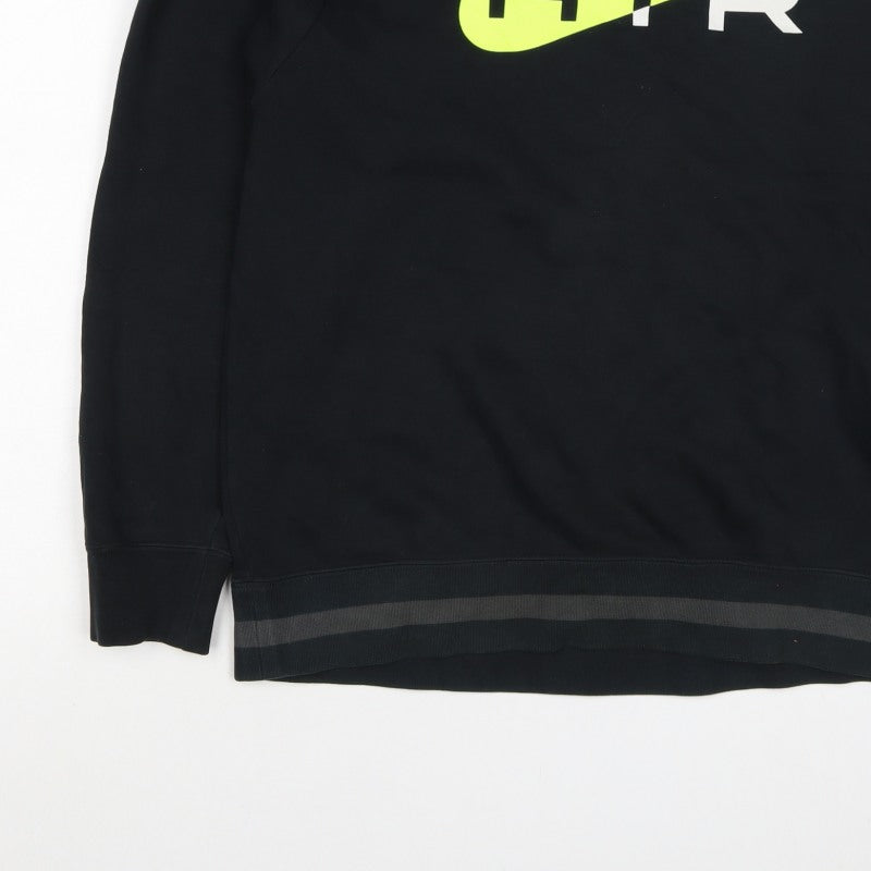 Nike Men’s Black S Air Logo Graphic Print Crew Neck Sweatshirt