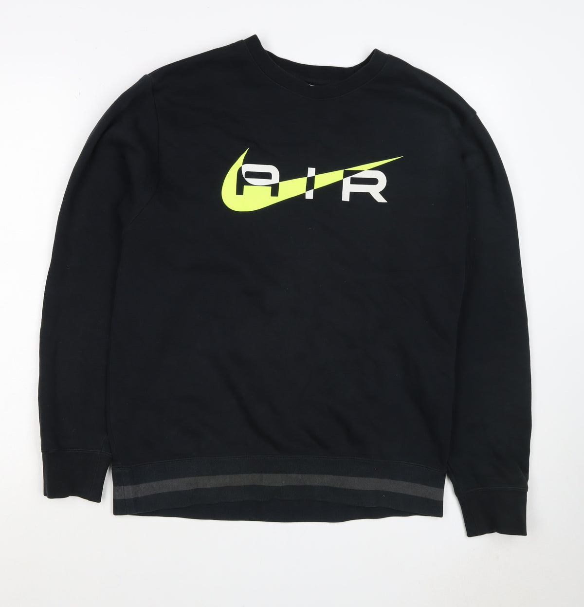 Nike Men’s Black S Air Logo Graphic Print Crew Neck Sweatshirt