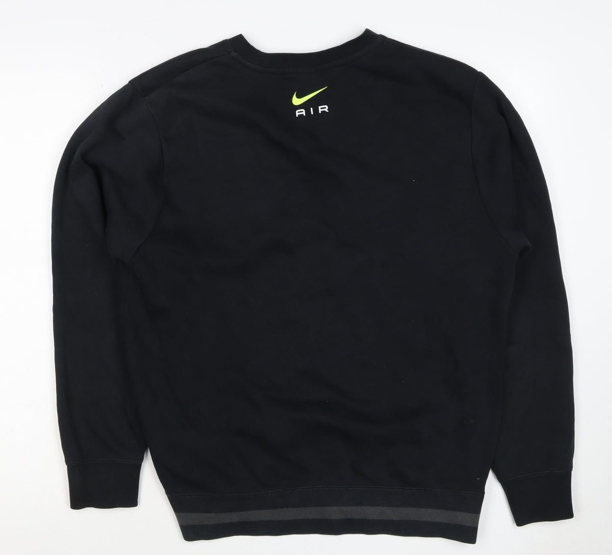 Nike Men’s Black S Air Logo Graphic Print Crew Neck Sweatshirt