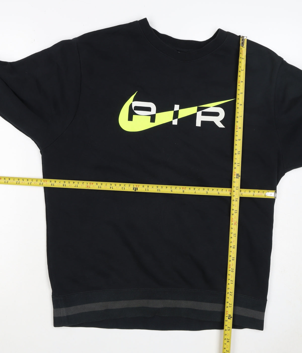 Nike Men’s Black S Air Logo Graphic Print Crew Neck Sweatshirt