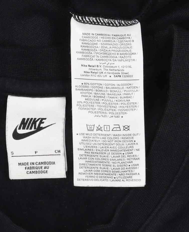 Nike Men’s Black S Air Logo Graphic Print Crew Neck Sweatshirt