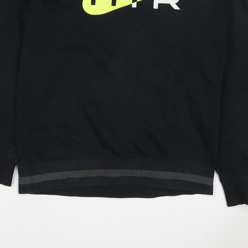 Nike Men’s Black S Air Logo Graphic Print Crew Neck Sweatshirt