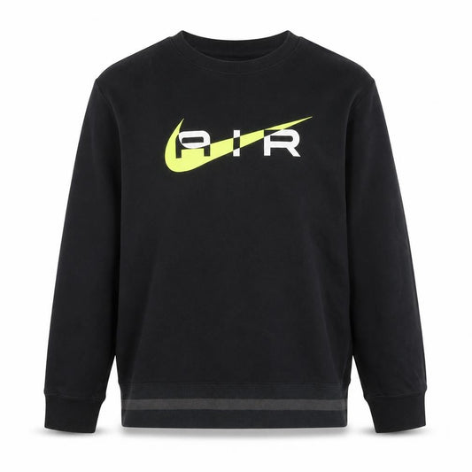 Nike Men’s Black S Air Logo Graphic Print Crew Neck Sweatshirt