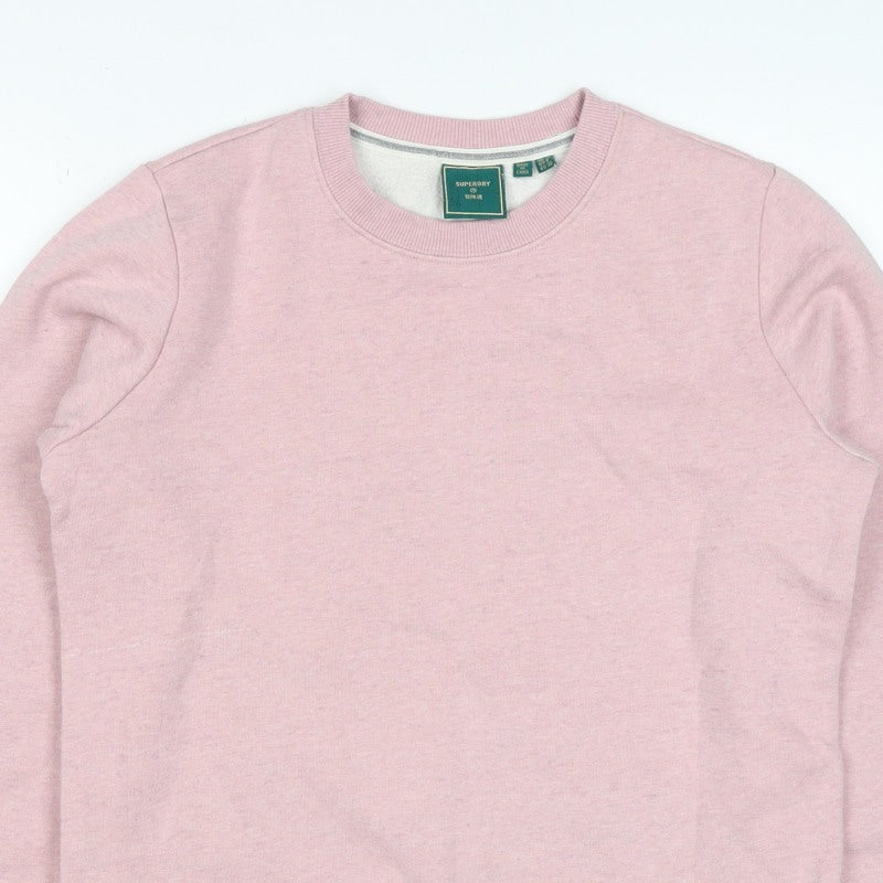 Superdry Women’s Pink UK 10 Crew Neck Pullover Sweatshirt